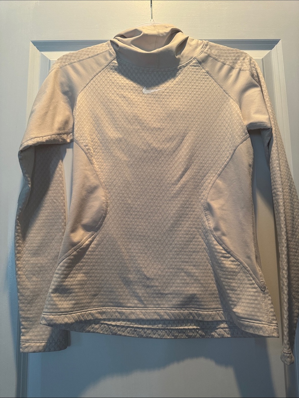 Nike Women's Cream Quilted Turtleneck Pullover